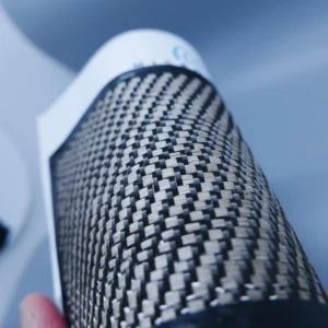 Flax–carbon weave